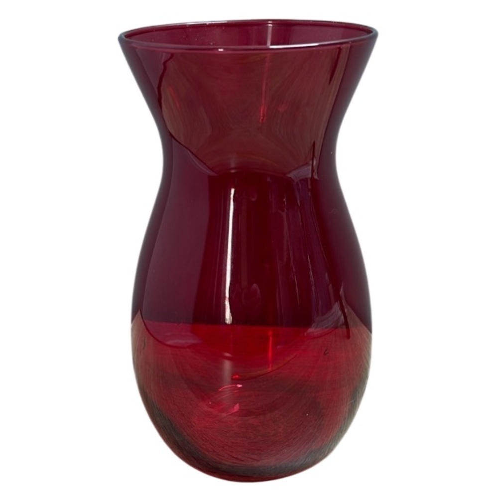 ELEGANT Red Glass Vase Medium Size
